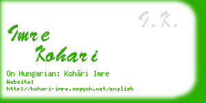 imre kohari business card